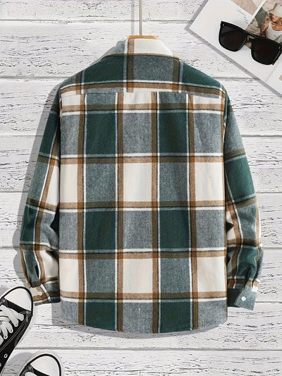 Men's Shirt Versatile Casual Plaid Shirt Coat Shirt Coat - ZAAPLI