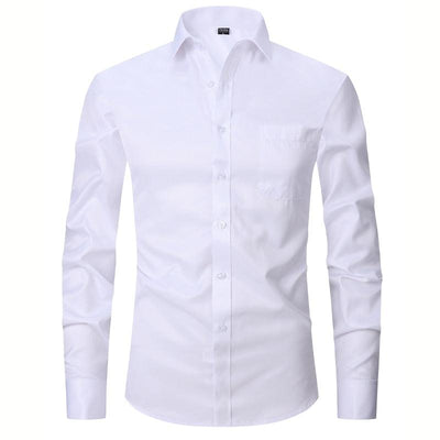 White Long Sleeve Casual Buttons - ZAAPLI