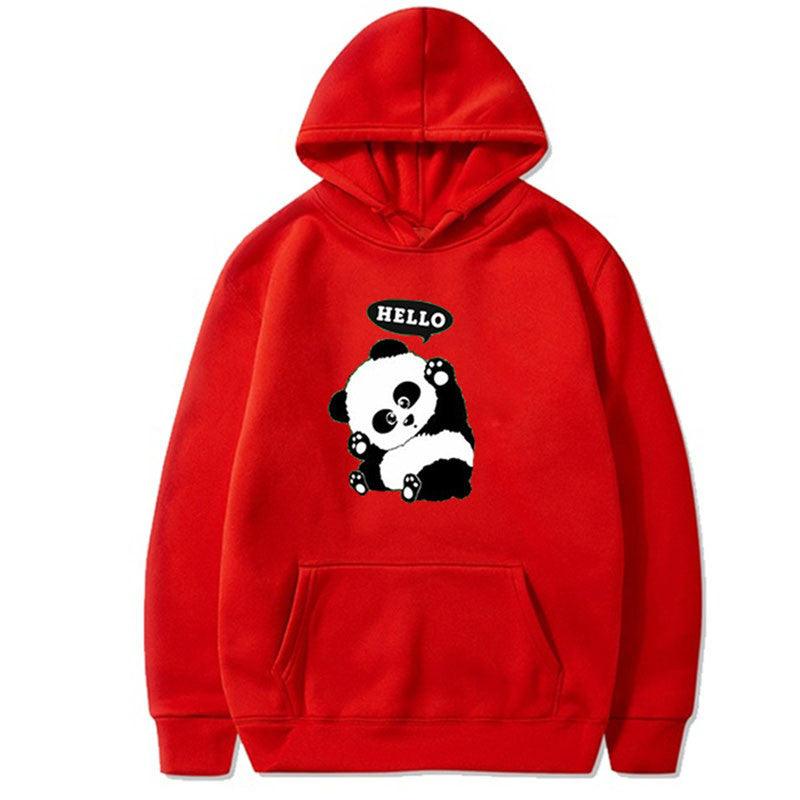 Panda Funny Pattern Case Printed Long-sleeved Hooded Sweater - ZAAPLI