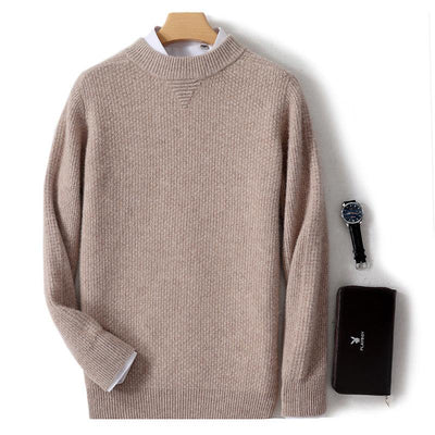 Men's Half-high Collar Business Casual Sweater Base Knitting Cashmere Sweater - ZAAPLI