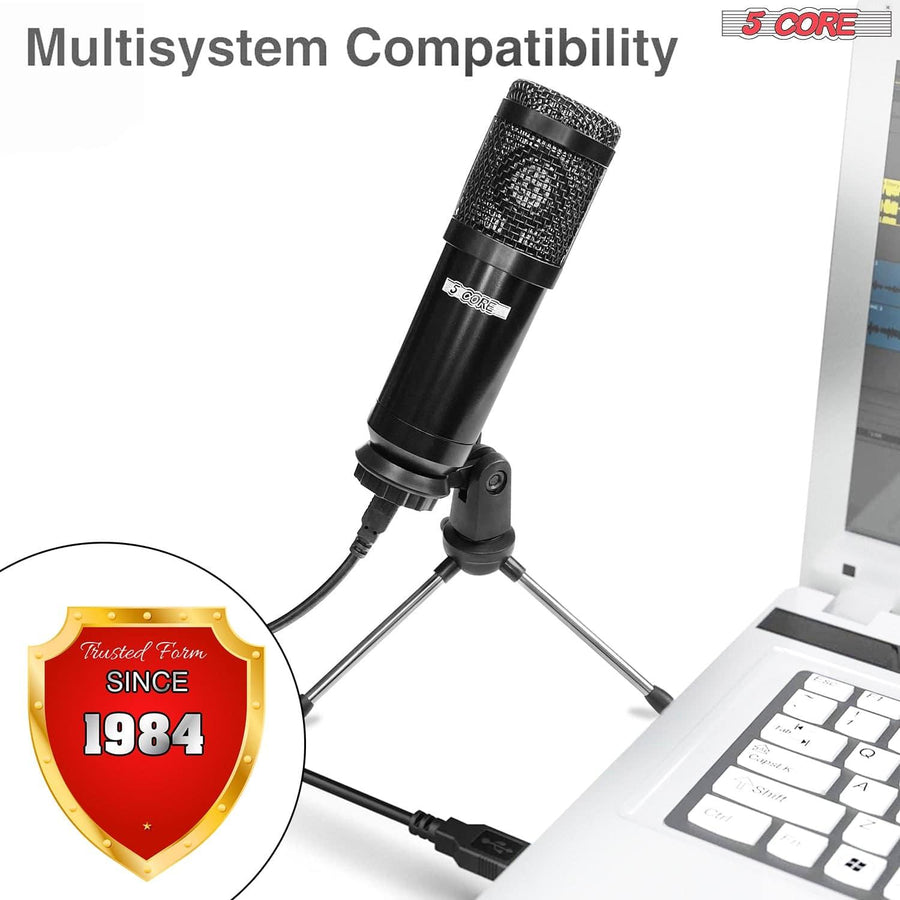 5Core Pro Audio Condenser Recording Microphone Set Podcast Gaming PC - ZAAPLI