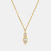 Inlaid Zircon Brass Pendant Necklace