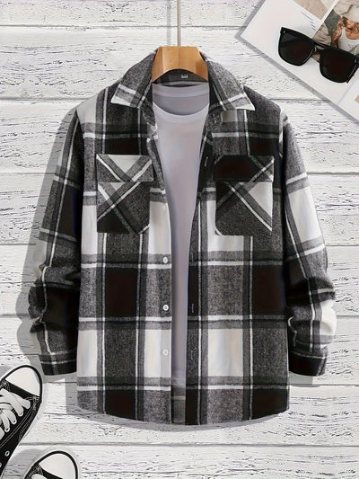 Men's Shirt Versatile Casual Plaid Shirt Coat Shirt Coat - ZAAPLI