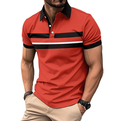 Men's Casual Polo Collar Button Business Digital Printed All-matching Top - ZAAPLI