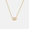 Inlaid Zircon Brass Pendant Necklace