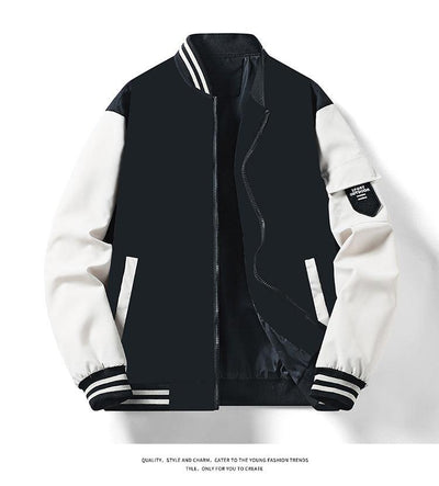 Jacket Men's Jacket Casual Stand Collar Trendy Brand Fashion Baseball Uniform Men's Youth Jacket Hollow Out - ZAAPLI