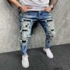 Blue Skinny Jeans for Men Fit Ripped Distressed - ZAAPLI