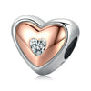 BAMOER 925 Sterling Silver Heart-shape Charm Beads Fit Original Charm - ZAAPLI