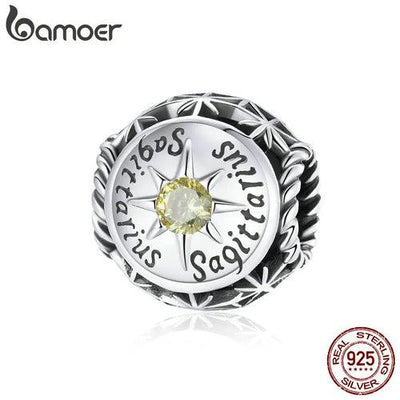 Zodiac Star Sign 925 Sterling Silver Charm Beads Fit for Charm - ZAAPLI