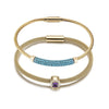 Gemstone CZ Halo Bangle Set - ZAAPLI