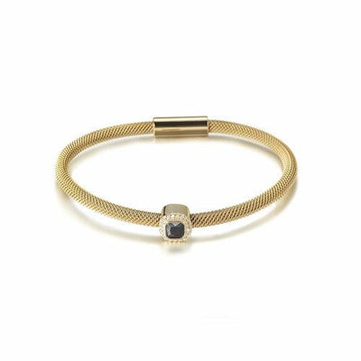 Brilliant Cut CZ Halo Bangle Bracelet - ZAAPLI