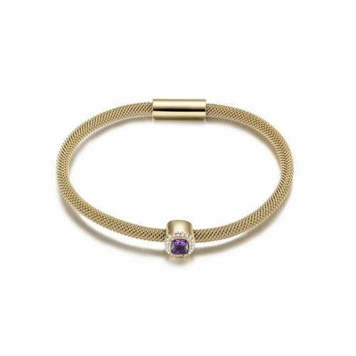 Brilliant Cut CZ Halo Bangle Bracelet - ZAAPLI