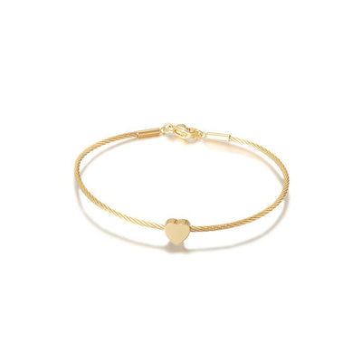 Classic Heart Cable Bangle Bracelet - ZAAPLI