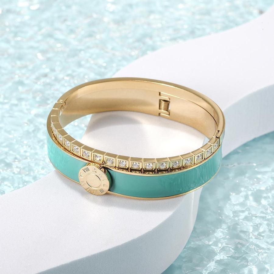 Enamel Pavé Bangle Set - ZAAPLI