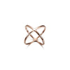 Rose Gold Skinny Crisscross Band Ring - ZAAPLI