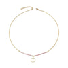 Pink Beaded Anchor Pendant Necklace - ZAAPLI