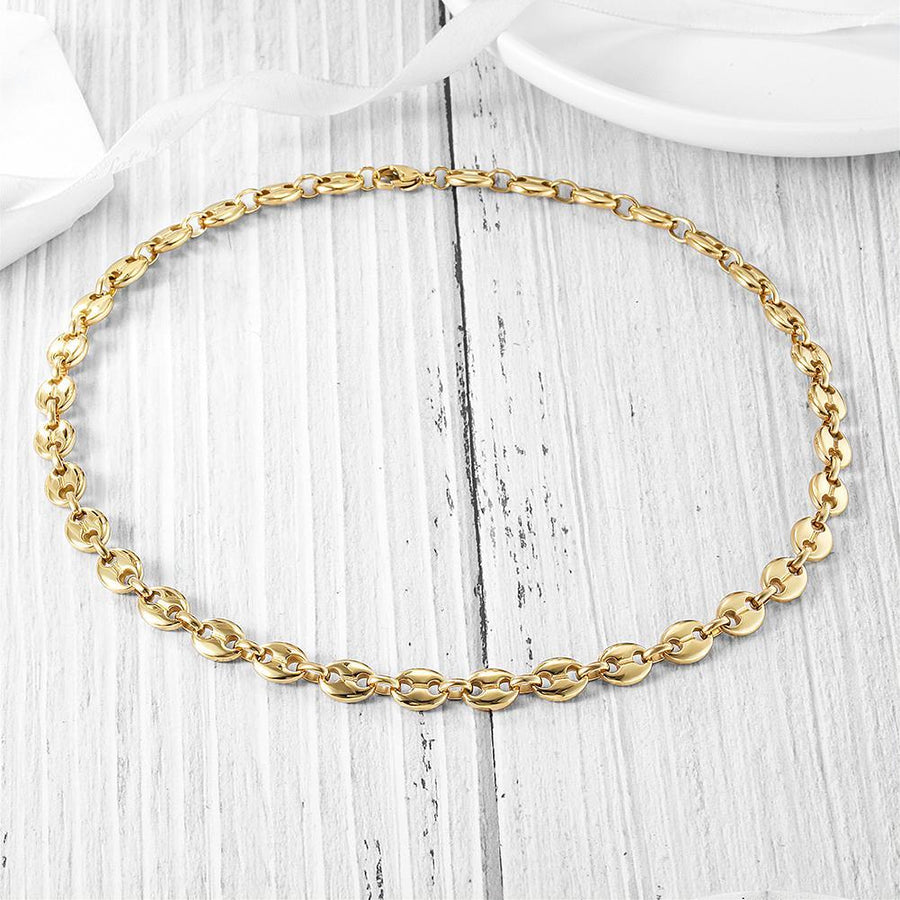 Coffee Bean Chain Necklace - ZAAPLI