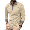 Men's Long-sleeved Polo Shirt Printing Color Contrast Casual - ZAAPLI