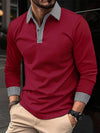 Men's Long-sleeved Polo Shirt Printing Color Contrast Casual - ZAAPLI