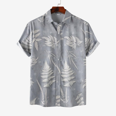 Stand Collar Men's Floral Short Sleeve - ZAAPLI