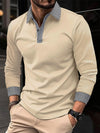 Men's Long-sleeved Polo Shirt Printing Color Contrast Casual - ZAAPLI