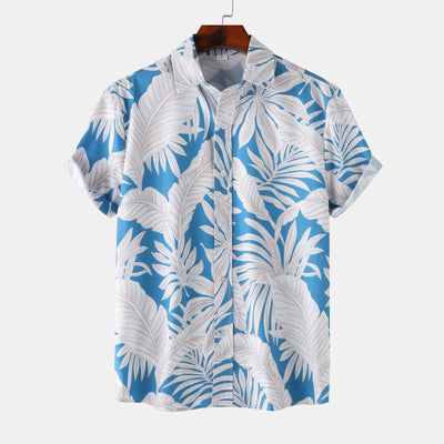 Stand Collar Men's Floral Short Sleeve - ZAAPLI