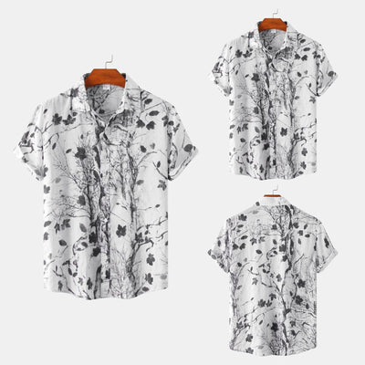 Men's Floral Short-sleeved Shirt Top - ZAAPLI