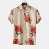 Stand Collar Men's Floral Short Sleeve - ZAAPLI