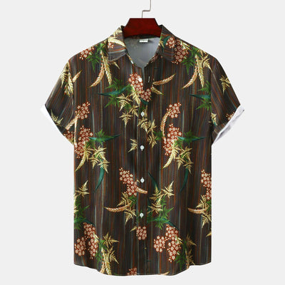 Hawaiian Floral Men's Short-sleeved Shirt Fashion - ZAAPLI