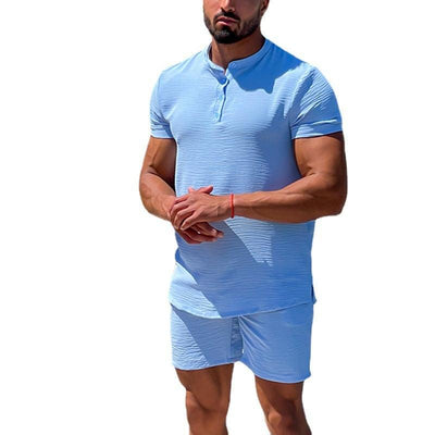 Foreign Trade Men's Short-sleeved Shorts Two-piece Cross-border Suit Wholesale - ZAAPLI