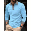 Men's Long-sleeved Polo Shirt Printing Color Contrast Casual - ZAAPLI