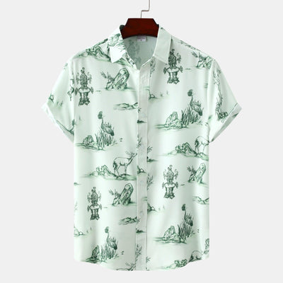 Hawaiian Floral Men's Short-sleeved Shirt Fashion - ZAAPLI