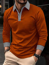 Men's Long-sleeved Polo Shirt Printing Color Contrast Casual - ZAAPLI