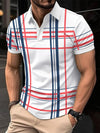 Men's Printed Lapel Button Sport Short Sleeved Shirt - ZAAPLI