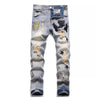 Embroidery Ripped Hip Hop Casual Jeans for Men - ZAAPLI