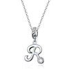 BAMOER 925 Sterling Silver Vintage Letter A to Z Pendant Necklace - ZAAPLI