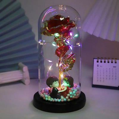 Hot LED Enchanted Galaxy Rose Eternal Beauty And The Beast Rose With - ZAAPLI