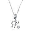 BAMOER 925 Sterling Silver Vintage Letter A to Z Pendant Necklace - ZAAPLI