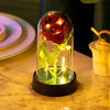 Eternal Rose LED Light Foil Flower In Glass Cover Tabletop Decoration - ZAAPLI