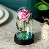 Eternal Rose LED Light Foil Flower In Glass Cover Tabletop Decoration - ZAAPLI