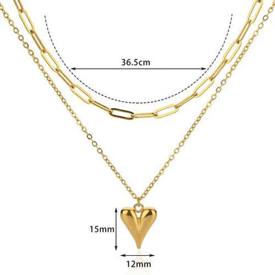 316L Stainless Steel Necklace for Women Girls Heart Pendant Necklaces - ZAAPLI