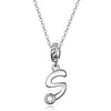 BAMOER 925 Sterling Silver Vintage Letter A to Z Pendant Necklace - ZAAPLI