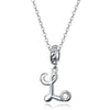 BAMOER 925 Sterling Silver Vintage Letter A to Z Pendant Necklace - ZAAPLI