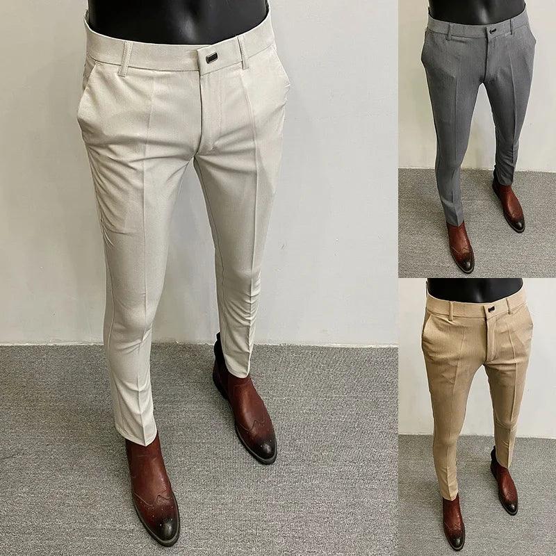 Men Suit Pants Formal Trousers - ZAAPLI