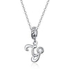 BAMOER 925 Sterling Silver Vintage Letter A to Z Pendant Necklace - ZAAPLI