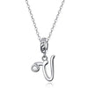 BAMOER 925 Sterling Silver Vintage Letter A to Z Pendant Necklace - ZAAPLI