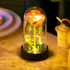 Eternal Rose LED Light Foil Flower In Glass Cover Tabletop Decoration - ZAAPLI