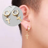 2pc Stainless Steel Men/Women Cross Stars Punk Dangle Earrings - ZAAPLI