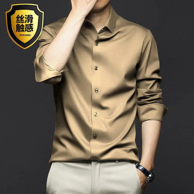 Men's Long Sleeve Shirt Luxurious Wrinkle - ZAAPLI