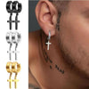 2pc Stainless Steel Men/Women Cross Stars Punk Dangle Earrings - ZAAPLI